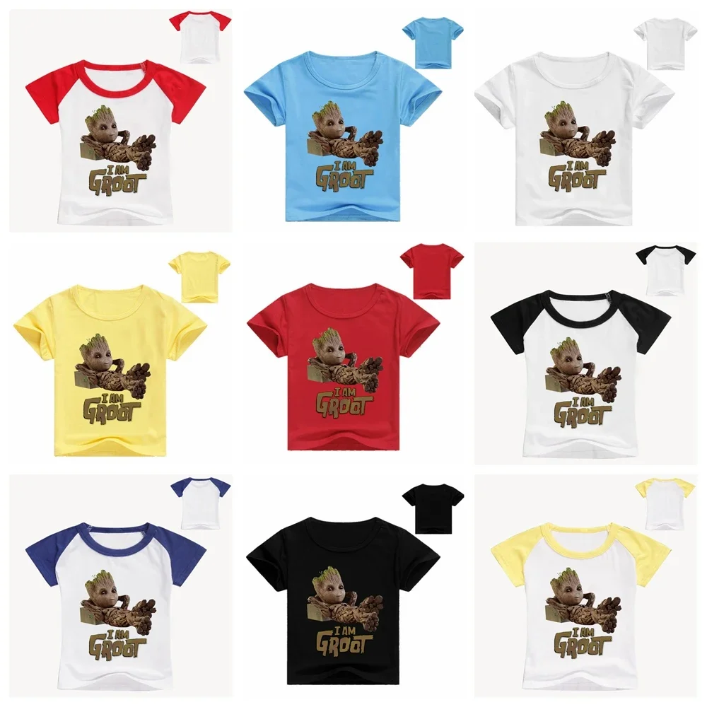 New Boys Summer Tshirt For Kids Baby Clothes Tees Short Sleeve Cotton Tees Girls Casual Sport T Shirts Cartoon Tops 2-12 Years