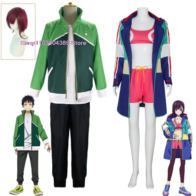 Anime Zom 100 Shizuka Mikazuki Tendo Teru Cosplay Costumes Wig Hoodie Jacket Outfit Bucket List of The Dead Halloween Party Cos