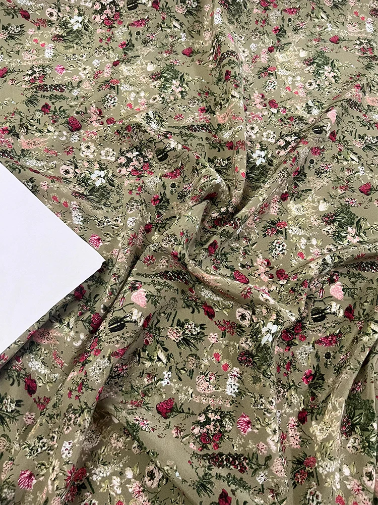 

1 метр, 100% шелк шелковицы, 17 мама, креповая шелковая ткань, Мсамор, с цветочным принтом, ширина 140 см, 55 дюймов, по дворам XX426