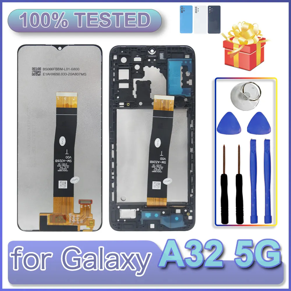 LCD para Samsung Galaxy A32 5G teléfono pantalla LCD reemplazo de la pantalla táctil para Samsung A32 5G SM-A326B A326F A326U LCD con marco