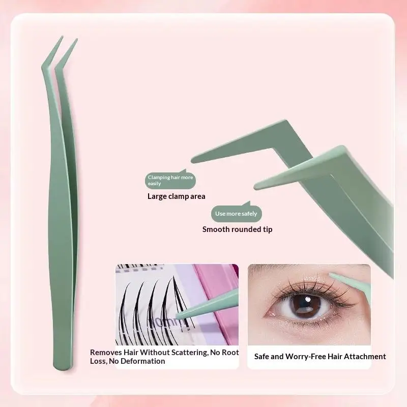 Non Stick DIY Lash Tweezers Beginner Friendly False Eyelash Applicator Tool for Home Lash Makeup Practice