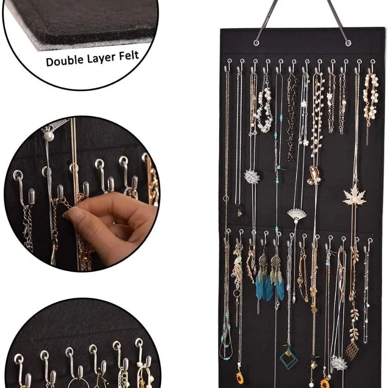 1 Buah Papan Display Organizer Perhiasan Felt Terpasang Di Dinding-Penyimpanan untuk Tas Penyimpanan Tas Gantung Kacamata Hitam Anting Kalung