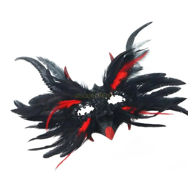 31BF レディース フェザー マスカレード マスク ベネチアン ハロウィン マルディグラ コスチューム マスク パーティー ダンス プロムマスク ハーフフェイスマスク ギフト