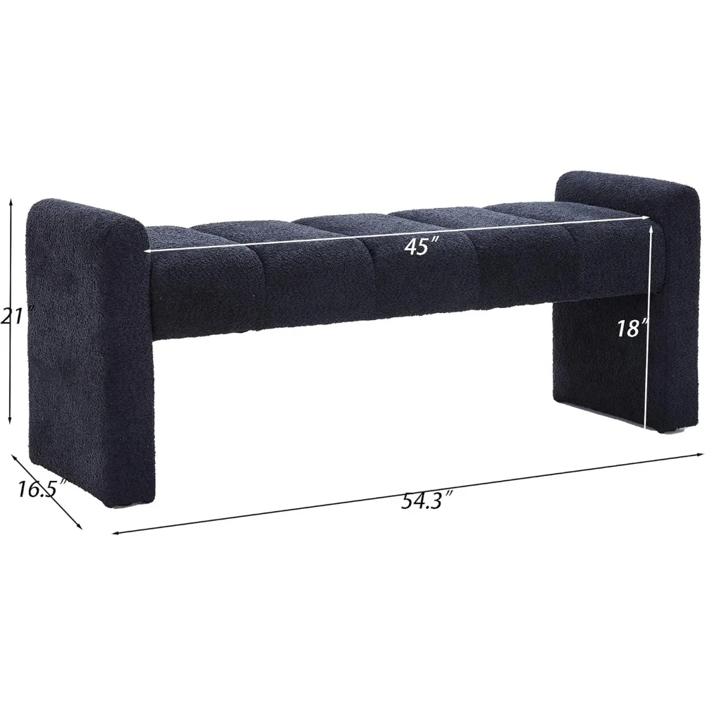 Boucle نهاية مقعد السرير منجد الحديثة 54 "قناة مقعد غرفة النوم معنقدة نافذة مقعد مريح طويل عثماني #2