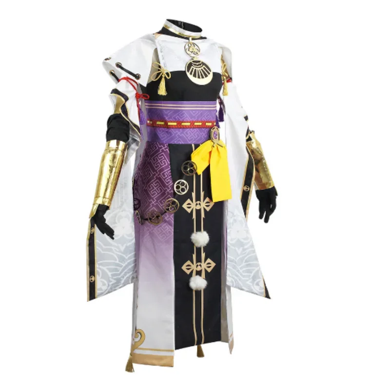 Disfraz de cosplay genshinimpact Kujo Sara para mujer, máscara, vestido, peluca, zapatos, conjunto completo, Inazuma, fiesta de Halloween, traje de juego de rol