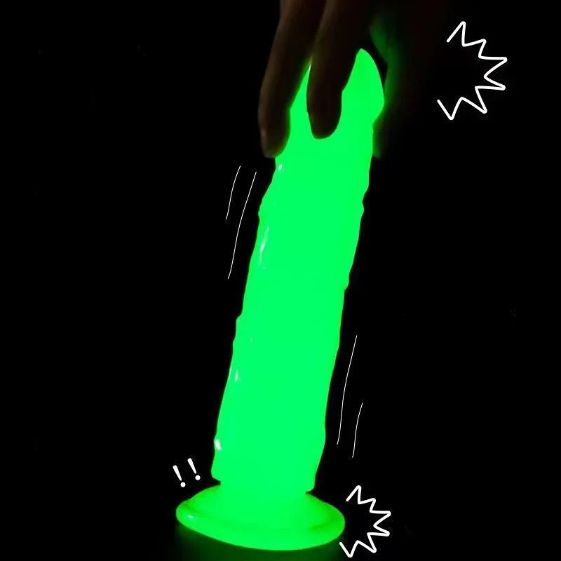 Luminous Simulation Dildo Realistic Penis for Women with Suction Cup Thick Sexual Adult Toy Orgasmic Noctilucent Masturbator