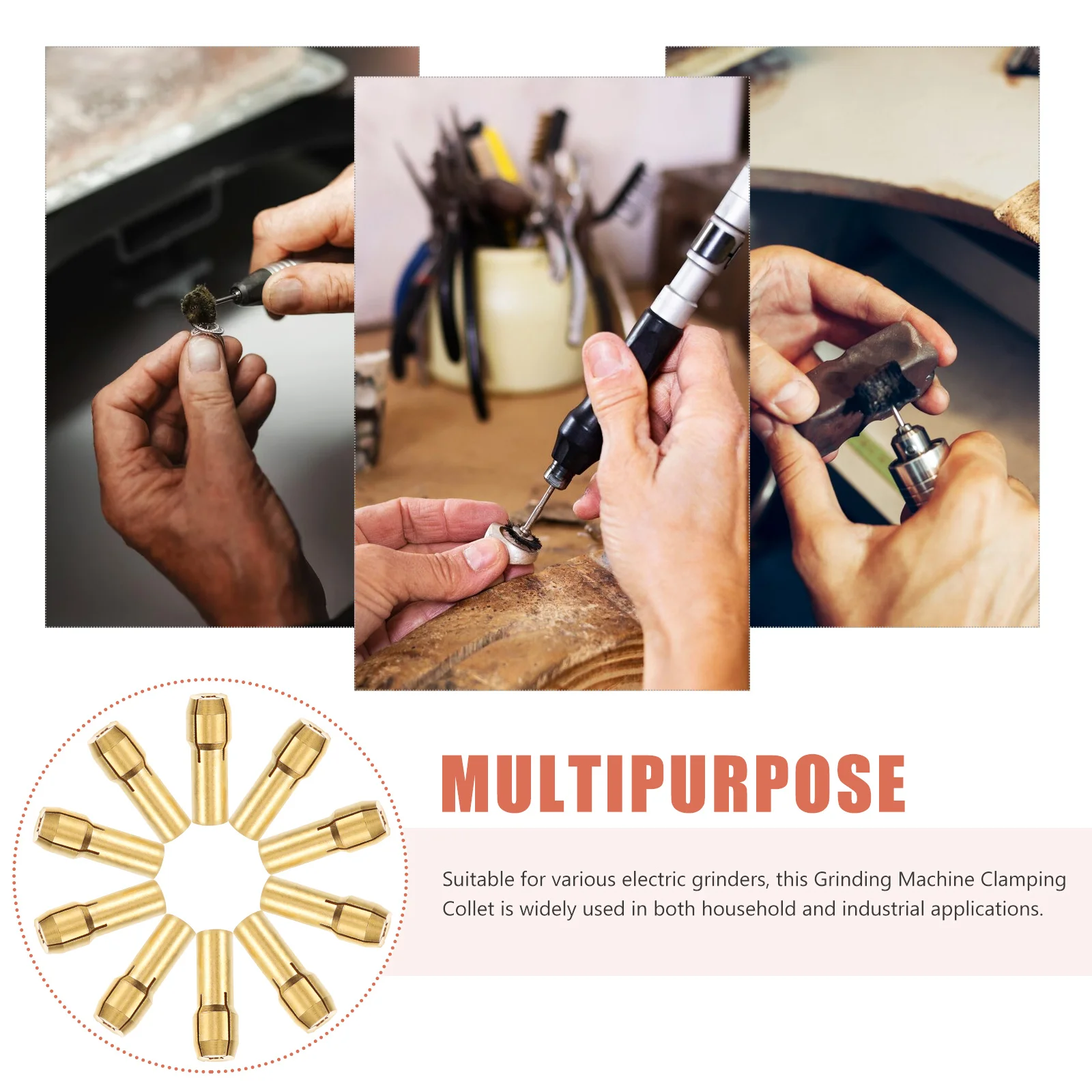 

10 шт., электрический шлифовальный станок, зажимная цанга, 2 мм, медная шлифовальная машина, быстроразъемная замена для вращающегося инструмента, токарный патрон