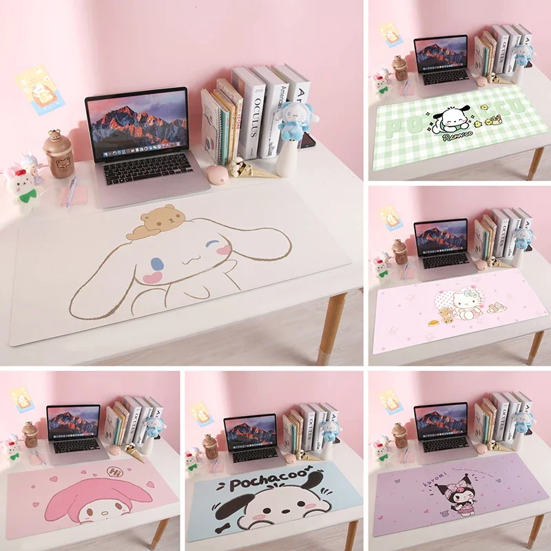 Sanrio Groot Bureau Mat Hello Kitty Melodie Kuromi Cinnamoroll Antislip Computer Muismat Game Pads Pc Accessorie Cadeau
