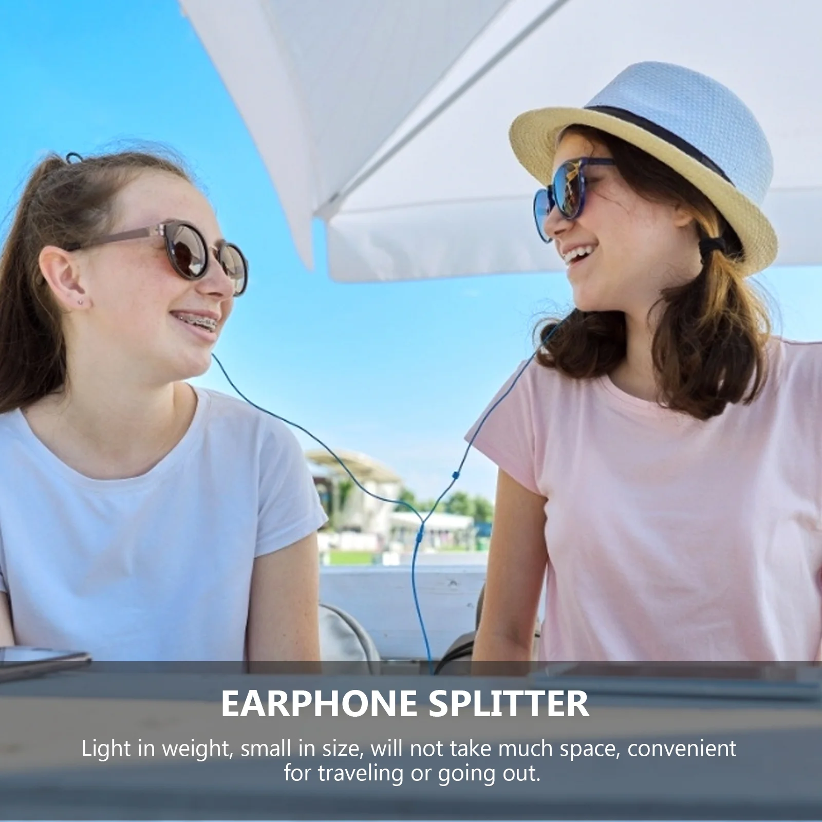 

2Pcs 3.5mm Headphone Jack Splitter Compact Audio Splitter Connector with Cute Cat Shape for Travel and Daily Use