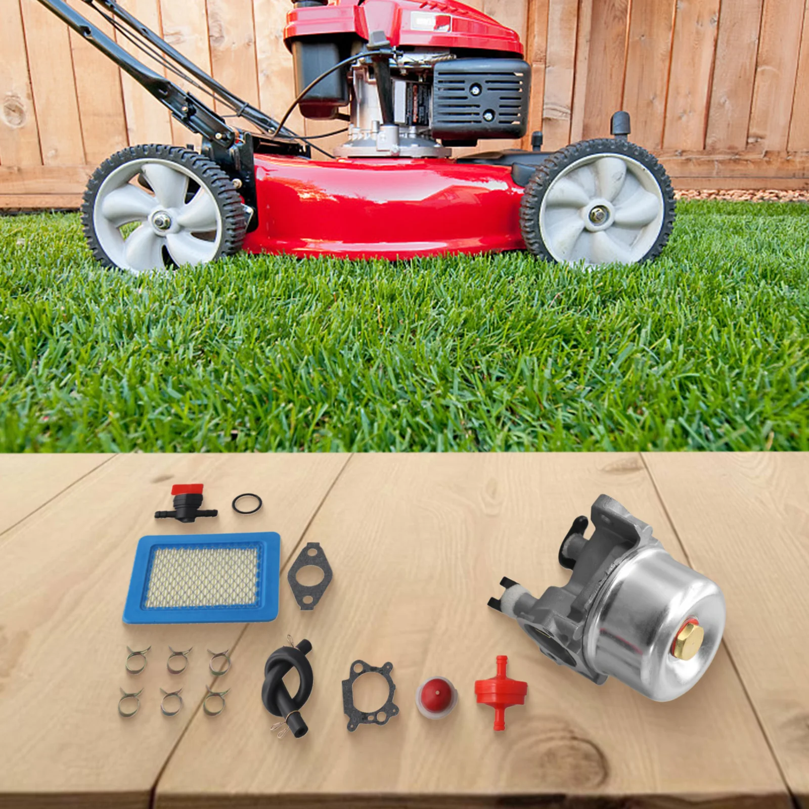 

Engine Replacement Kit Carburettor Replacement Bulb Included Clamps Included Fuel Hose Included Garden Maintenance