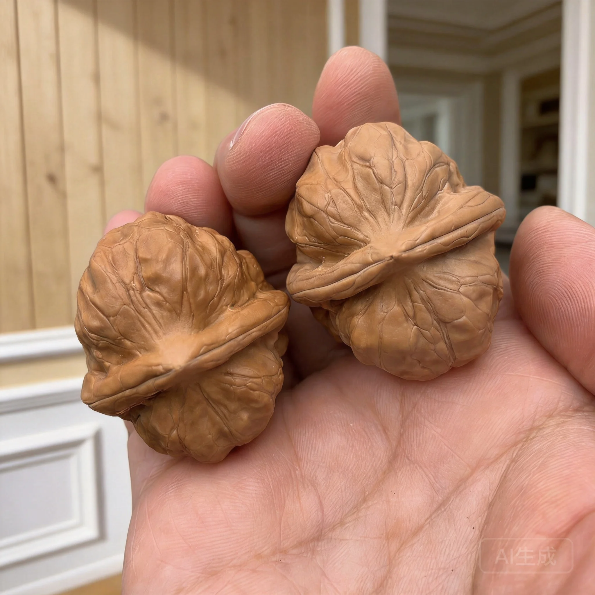 Pair Of Toad Shaped Chinese Wenwan Walnuts For Hand Exercise Stress Relief Collection Yanqing Origin 33Mm Edge 36Mm Belly 30Mm