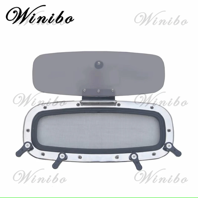 Marine Stainless Steel Rectangle Shape Porthole With Mosquito Screen Opening Porthole Window Hatch For Marine Boat Yacht