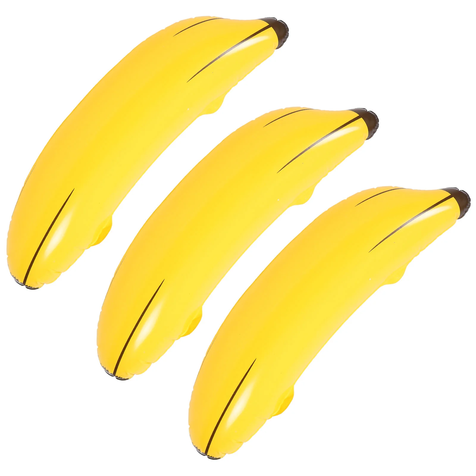 

3 Pcs Giant Infaltable Banana Inflatable Toy Props Swimming Pool PVC Ride- On Float The Ring