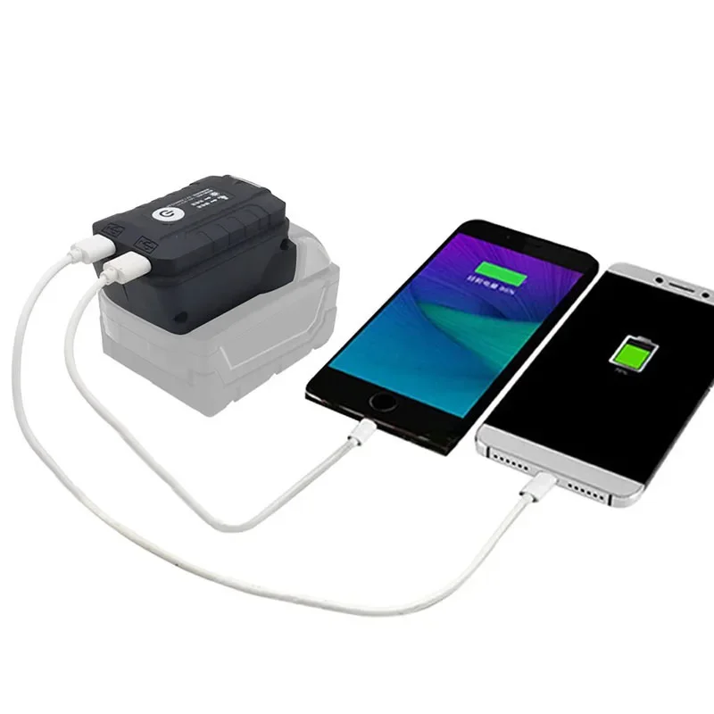 Adapter LED Light Lamp Flashlight Torch USB Mobile Phone Charger For Milwaukee 18V Li-ion Battery Power Bank Fan Lithium Tool