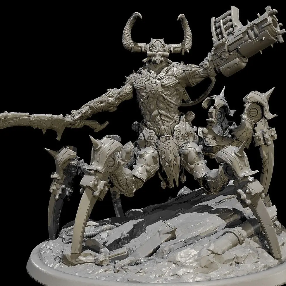 50mm 75mm 100mm Interstellar Evil Star Earth Demon Warrior 3D Printed Resin Model DIY Coloring Figurines Self-assembly Miniature
