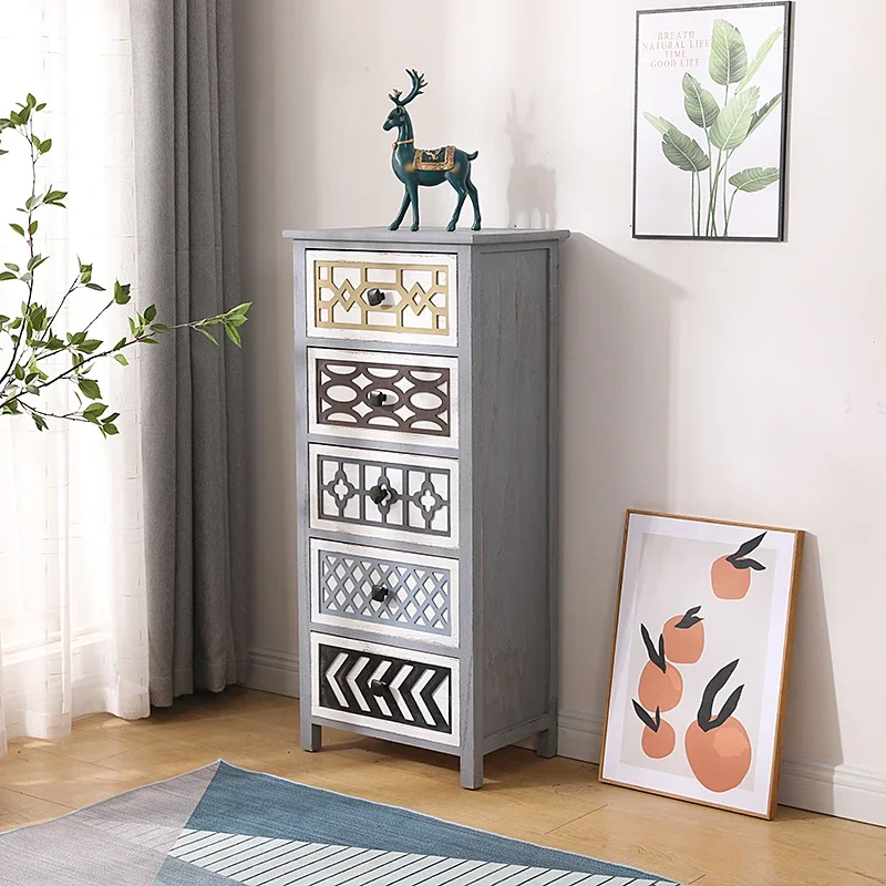 Modern Bedside Table American Solid Wood Storage Cabinet Multi-layer Drawer Night Stand Versatile Scenes Furniture for Bedroom