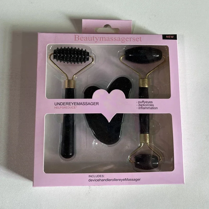 1 Box Face Massager Roller Guasha Board Resin Scraper Wrinkle Remover Massage Roller for Facial Lifting Body Slim Skin Care Set