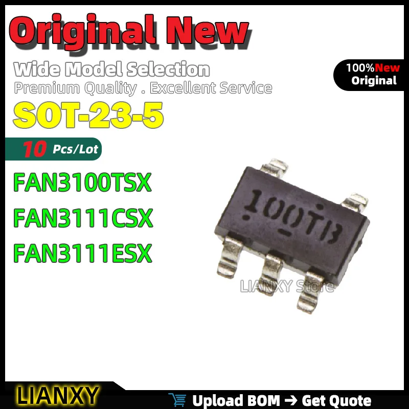 

10pcs SOT-23-5 FAN3100TSX FAN3111CSX FAN3111ESX Gate Driver New Original