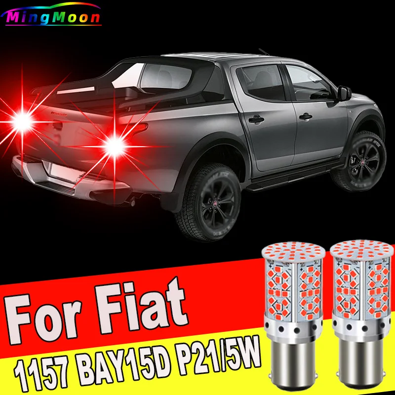 2pcs P21/5W LED For Fiat Bravo MK2 Croma Doblo Fullback Idea Panda Grande Punto 199 Brake Stop Lights Blubs 7528 Red No Error