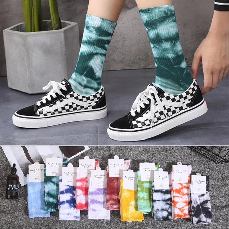 Tie-dye Socks for Couples, Fashionable High Socks, Street Fashion Hip-hop Style Socks for Men and Women