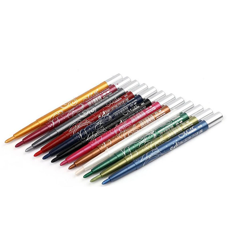 12 pcs Eyeshadow Women Pen Waterproof Long Lasting Shimmer Pearl Makeup Women Pen Set
