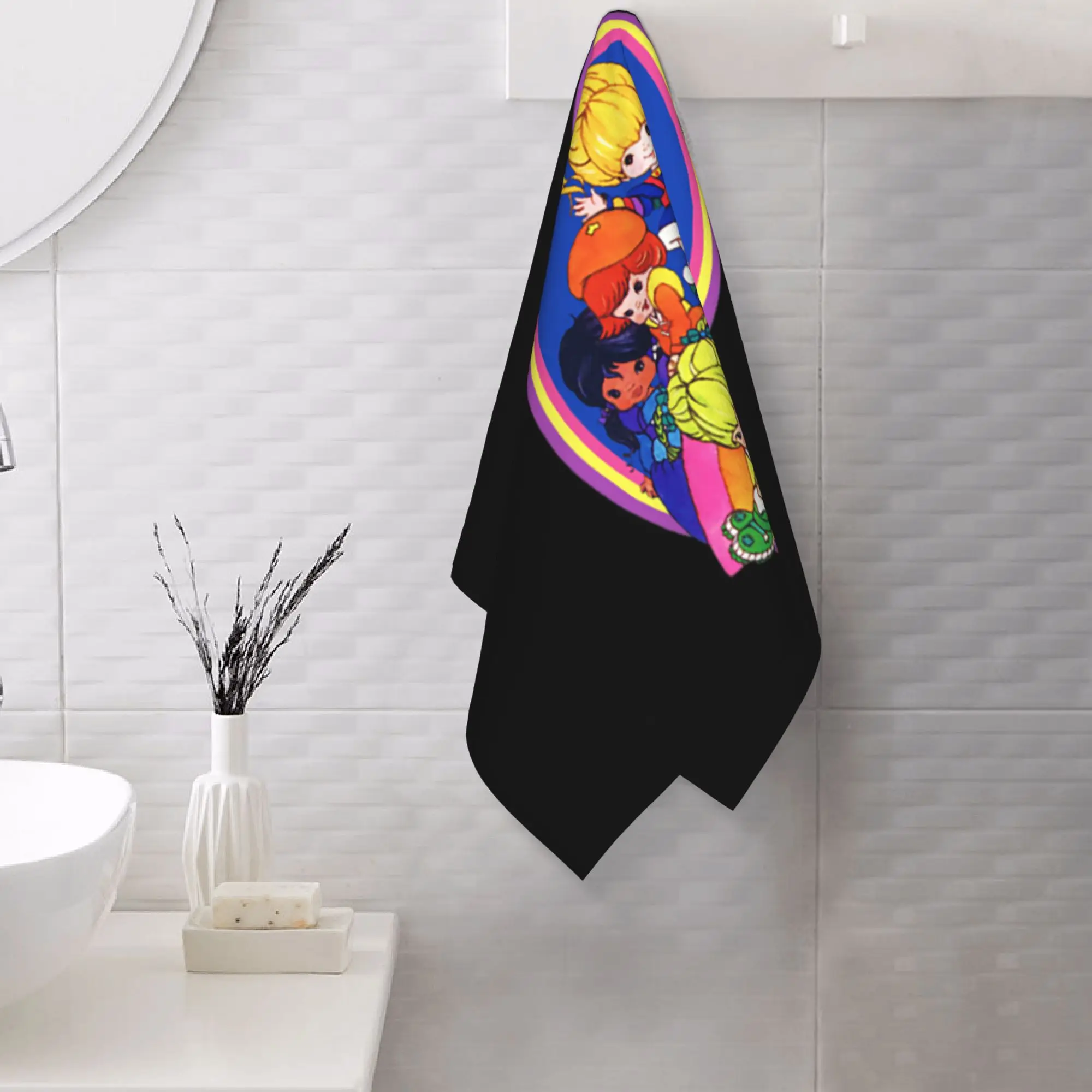 Custom Rainbow Brite and Friend Soft Face Towel Quick Dry Pool Bath Cotton Towels Absorbent