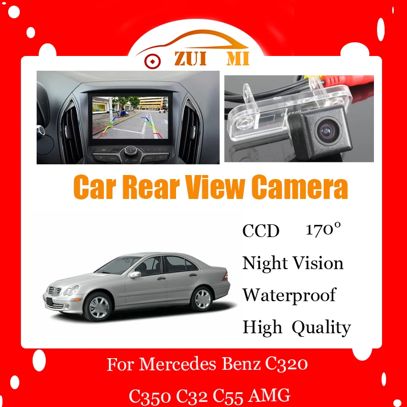 Car Reverse Rear View Camera For Mercedes Benz C320 C350 C32 C55 AMG Waterproof CCD Full HD Night Vision Backup Parking Camera