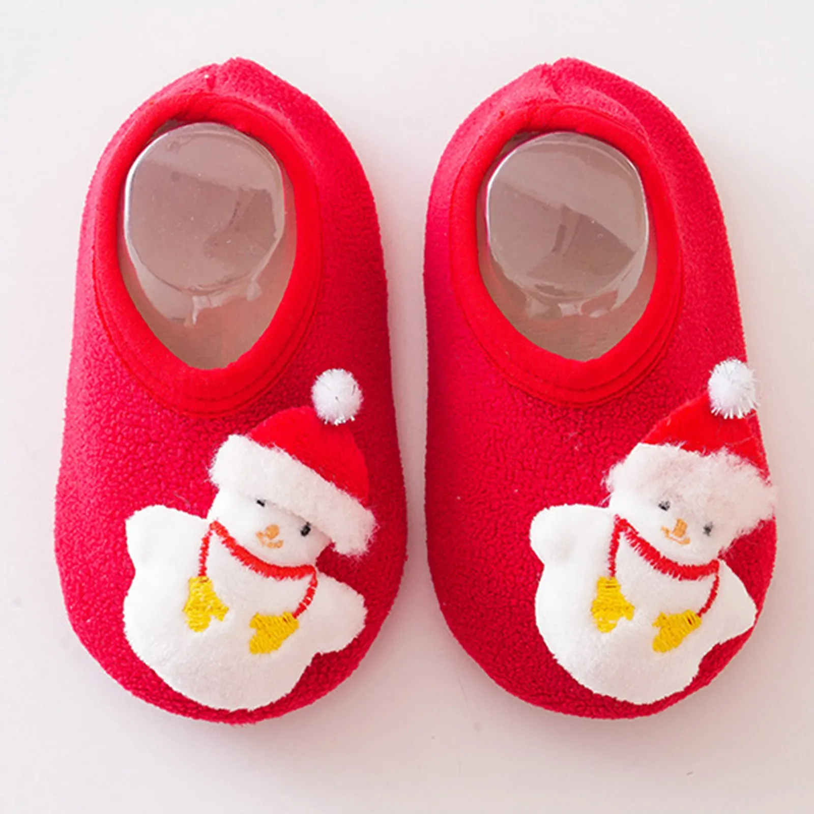 Sapatos antiderrapantes quentes para bebês, meias fofas para bebês e recém-nascidos, bebês meninos e meninas, chinelos de Natal para crianças, crianças e meninas