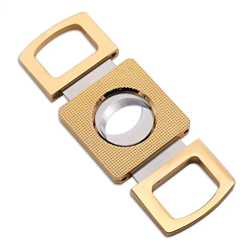 Gold Cigar Cutter Portable Metal Sharp Guillotine Cigar Outdoor Travel Stainless Steel Cigar Scissors For Cuban