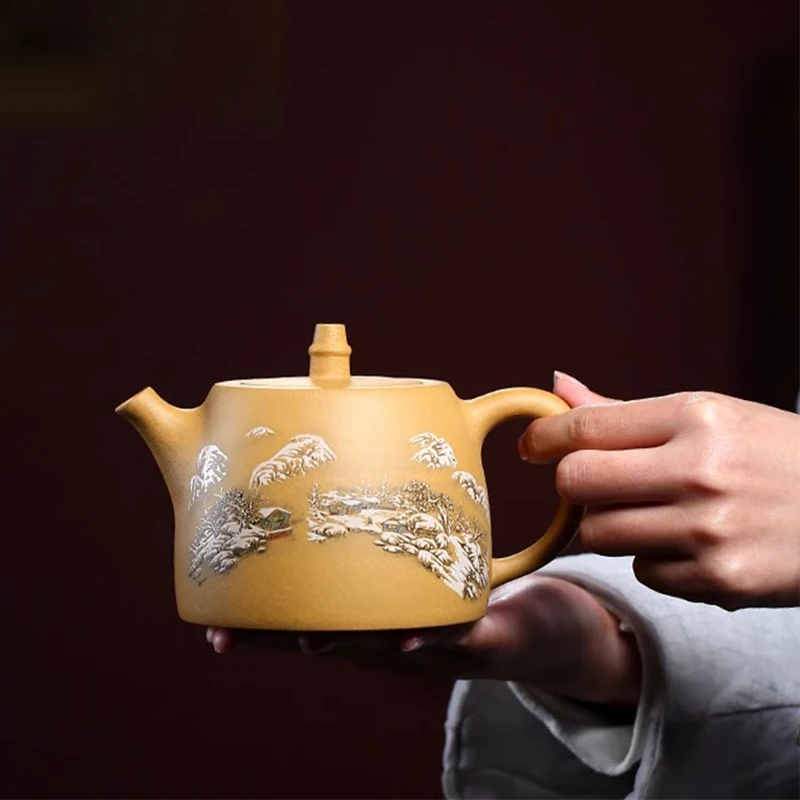 

Original Ore Gold Section Mud Yixing Purple Clay Teapot Genuine 500ml Large Capacity Pure Handmade Tea Pot Household Tea Set