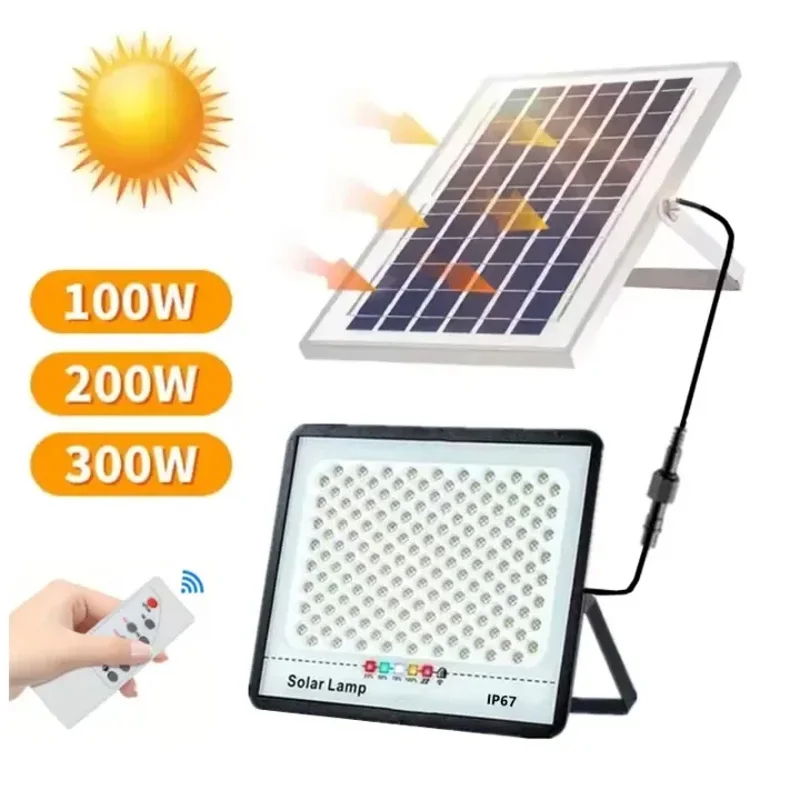 

Outdoor Solar Light LED Lights IP67 Waterproof Solar Flood Light 100W High Brightness Remote Control For Garden Lighting Light