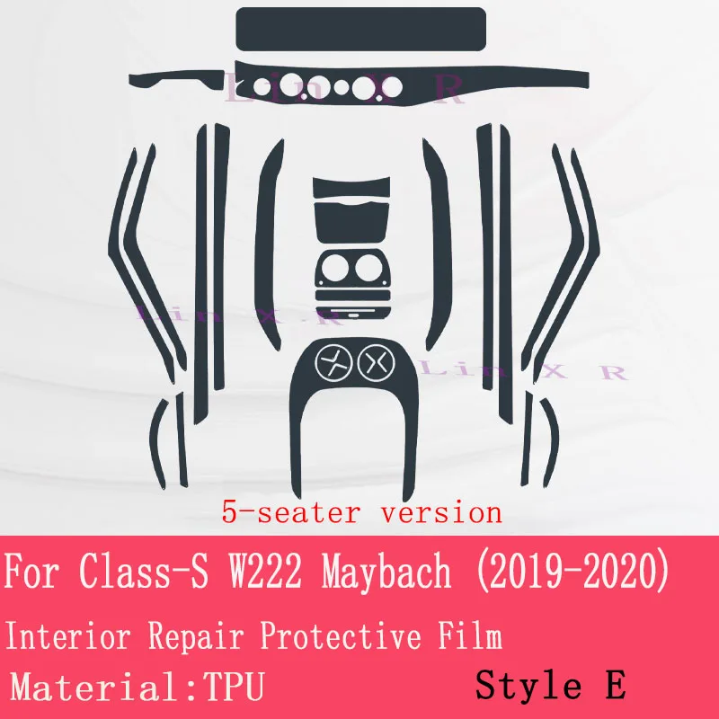 For Mercedes Benz Class-S W221 W222 S350 S450 2014-2020 Car Console Gearbox Panel Film Salon Frame Cover Sticker Strips TPU - Image 5