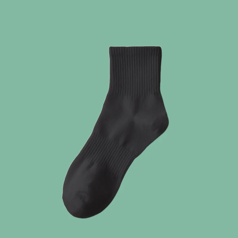 Calcetines deportivos de algodón puro para hombre, medias de tubo medio absorbentes del sudor, 5/10 pares