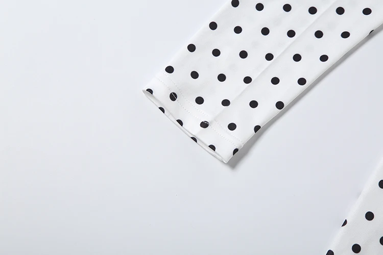 Weird Puss Sexy Mode-Playsuits für Damen, Polka-Dot-Print, quadratischer Kragen, lange Ärmel, figurbetont, Pfirsichfarben, für Mitternachtsclub-Partys – Detail 9