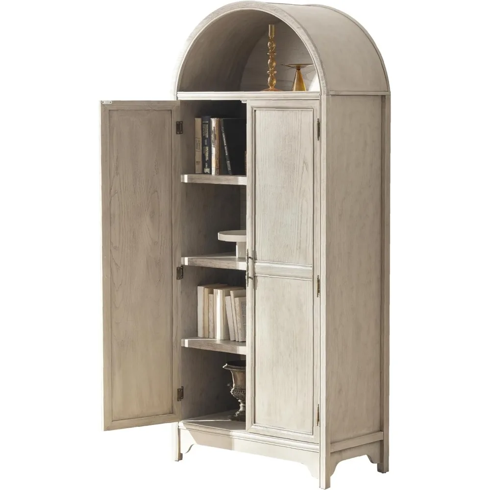 خزانة تخزين مقوسة من الخشب الصلب - قشرة خشبية طبيعية وطلاء مائي - عتيق بطول 71 بوصة وطول 5 طبقات #1