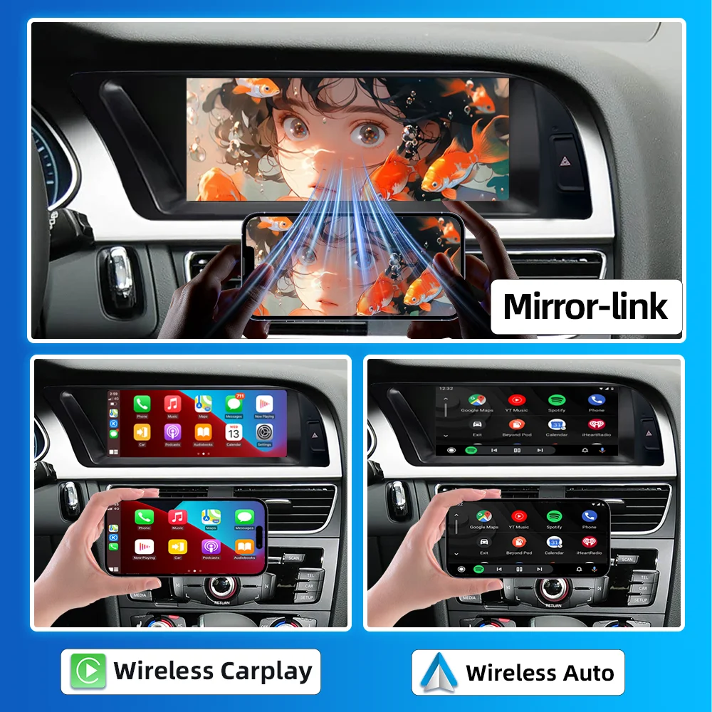 new 8.8”Touch Screen Multimedia Player Andriod Auto Link For Audi A4 S4 B8 2009-2015 GPS BT Carplay Display Car Play car radio view 3