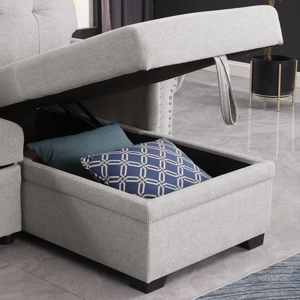 3-местный раскладной диван с шезлонгом для хранения вещей, выдвижной кровать для квартир и гостиных