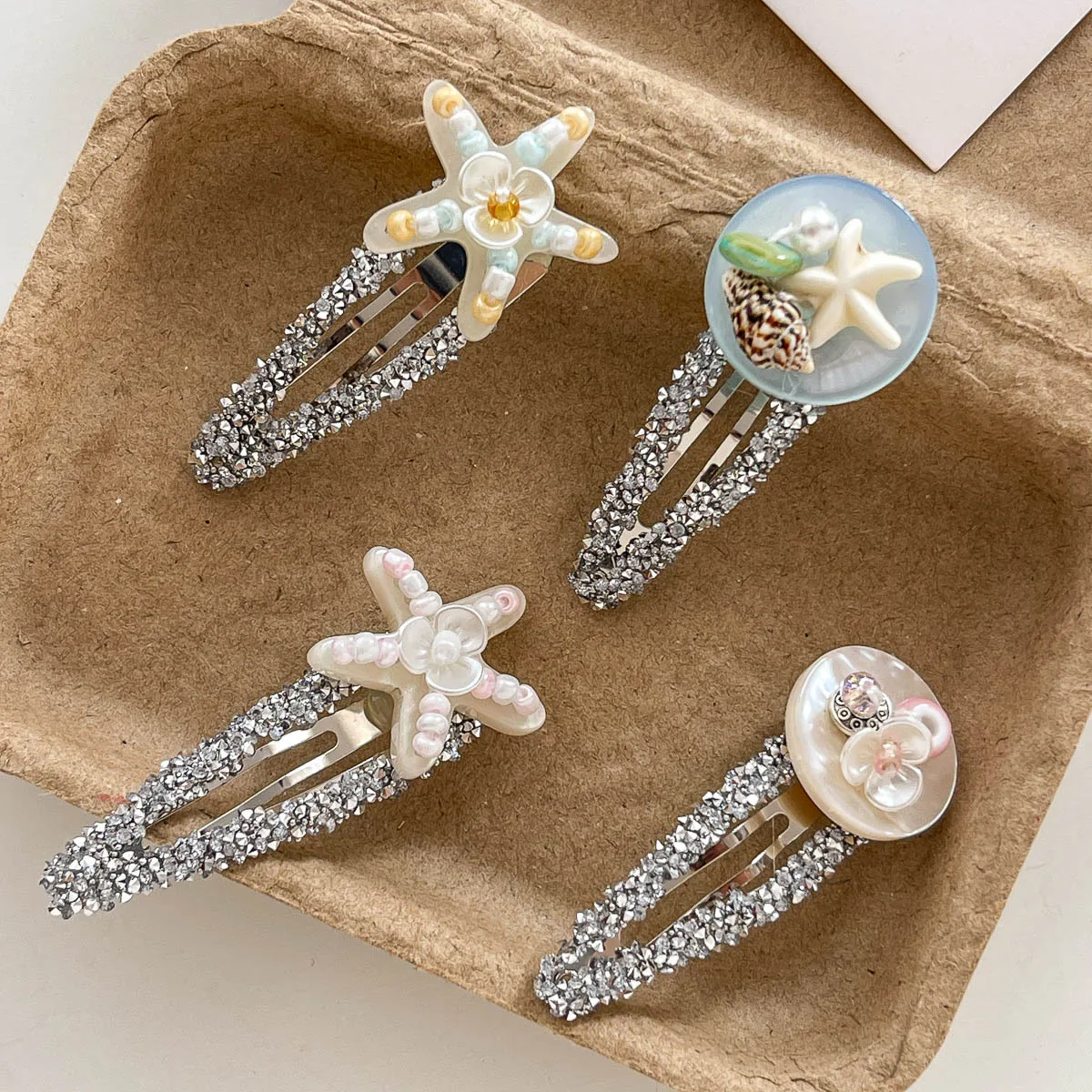 Shell Starfish Hairpin Elastic Hair Band Vocation Beach Barrettes Headwear Bangs Side Clip Hair Clip Hair Rope Tie Rubber Band