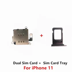 Sim Card Reader For iPhone XR Dual Sim Card Reader Connector Ribbon Flex Cable For iPhone 11 Sim Card Tray Slot Holder