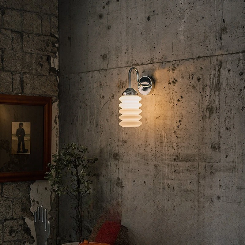 Bauhaus Industrial Style Glass Wall Lamps Coffee Shop Bar Corridor Mirror Front Bedroom Bedsides