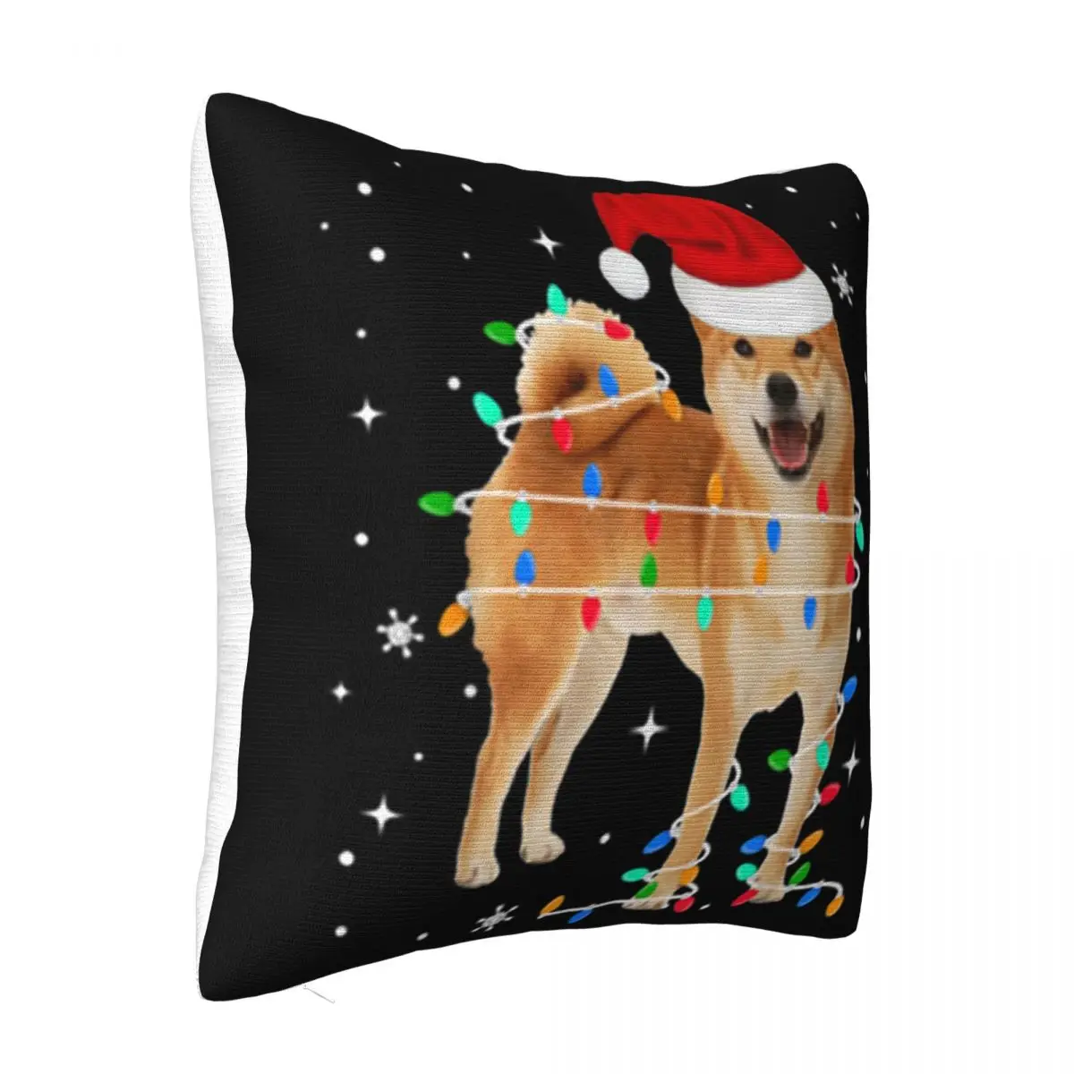 Beautiful Funny Shiba Inu Christmas Light Gifts Xmas Unique Customiz Vintage Oversize Style Pillow Case