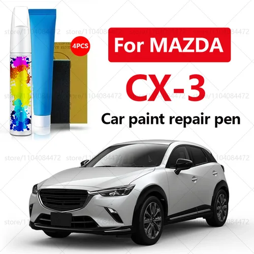 Pluma de reparación de pintura de coche para Mazda CX-3 2015-2025, accesorios de reparación de arañazos, 4 Uds., blanco 51K, azul, 42M, plata, 45P, negro, 41W, rojo