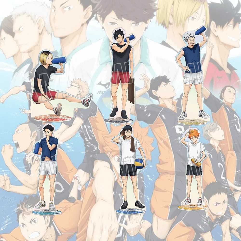 Anime Haikyuu Kozume Kenma 15cm Acrylic Stand Keychain Training Scene Tabletop Ornament Desk Decor Otaku Collectible Toy Gift