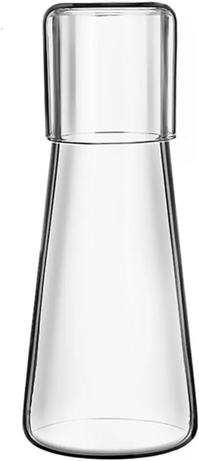 

Bedside Water Carafe Set with Tumbler Glass for Nightstand, 30oz Glass Decanter for Bedroom or Bathroom