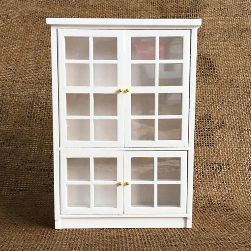 

1/12 Dollhouse Miniature Furniture White Kitchen Dining Cabinet Display Shelf