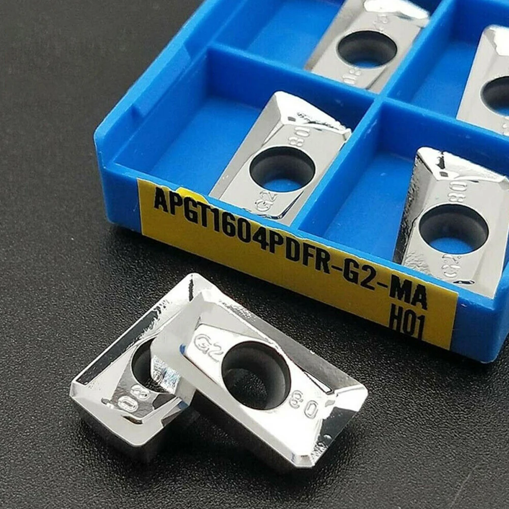 CNC Milling Insert Set of 10 Pcs APMT1604 APGT1604PDFRG2MA H01 Optimized for Effective Processing of For Aluminum Materials