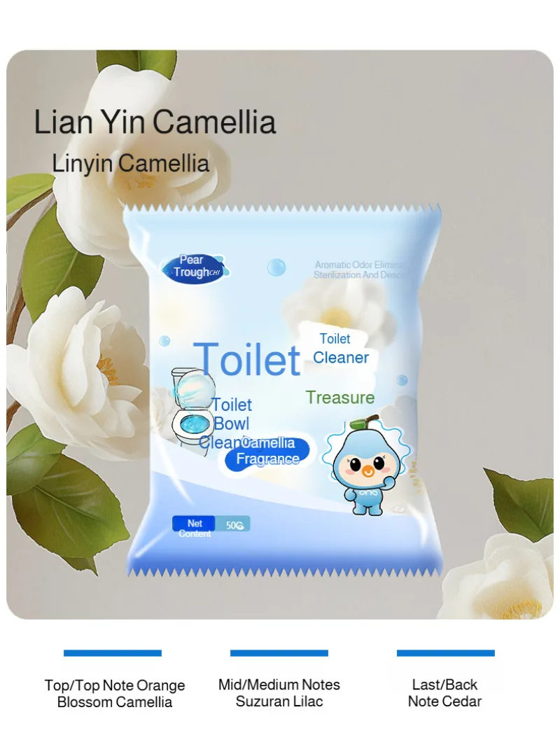 Blue Toilet Cleaner Tablets Dual Action Remove Stains Odors, Long Lasting Toilet Bowl Cleaner Blocks Bathroom Cleaning Products view 5