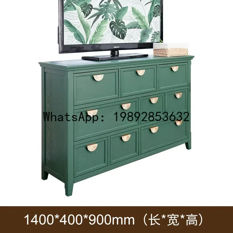 

CC Dark green high-end American retro seven-drawer cabinet guest large-capacity storage cabinet