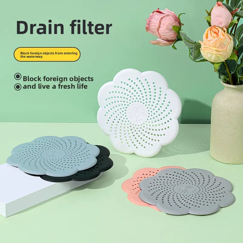 

Flower-shaped Floor Drain Kitchen Sink Anti-clog Deodorant Floor Drain Cover Bathroom Drainage Insect-proof Silicone Floor Drain