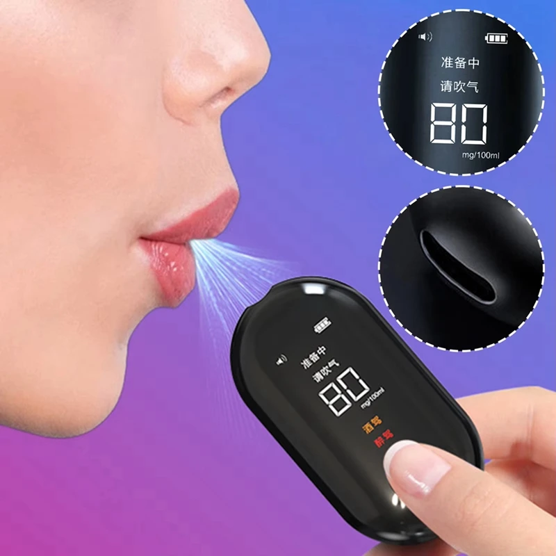 ABBN-Portable Digital Breath Alcohols Test Breathalyzers Light-Weight Precise Breathtester For Professional Use